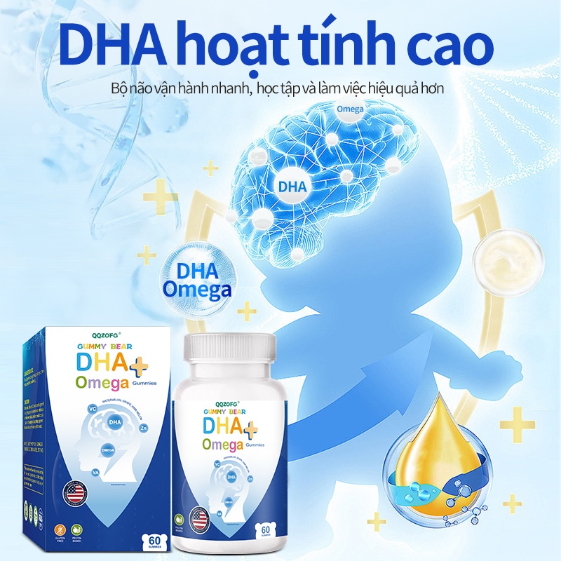Omega 3 DHA cho bé – Vitamin tổng hợp D3 K2, Canxi hữu cơ, 60 viên hỗ trợ phát triển cod