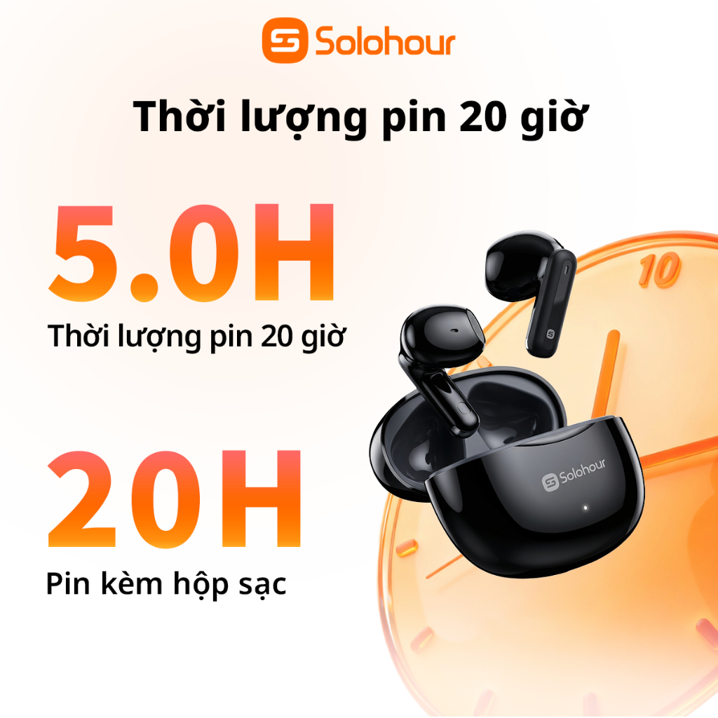 Solohour ST9 Tai Nghe TWS Bluetooth 6.0–Không Dây, 20H Pin, IPX4, Điều Khiển Cảm Ứng, Tai Nghe Nhét Tai