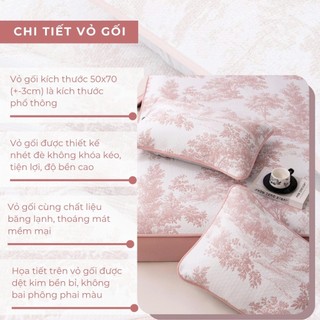 [PHIÊN BẢN MỚI] Chiếu điều hòa băng lạnh Ultra Cool Họa Tiết M2T BEDDING mát lạnh chất liệu cao cấp có đệm lót êm ái