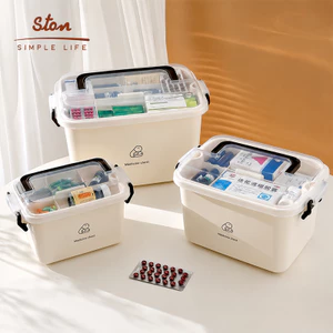 STON Hộp đựng thuốc gia đình Hộp Đựng Thuốc Cỡ Lớn Nhiều Tầng Có Tay Cầm Tiện Lợi Dung Tích Lớn Hộp thuốc y tế