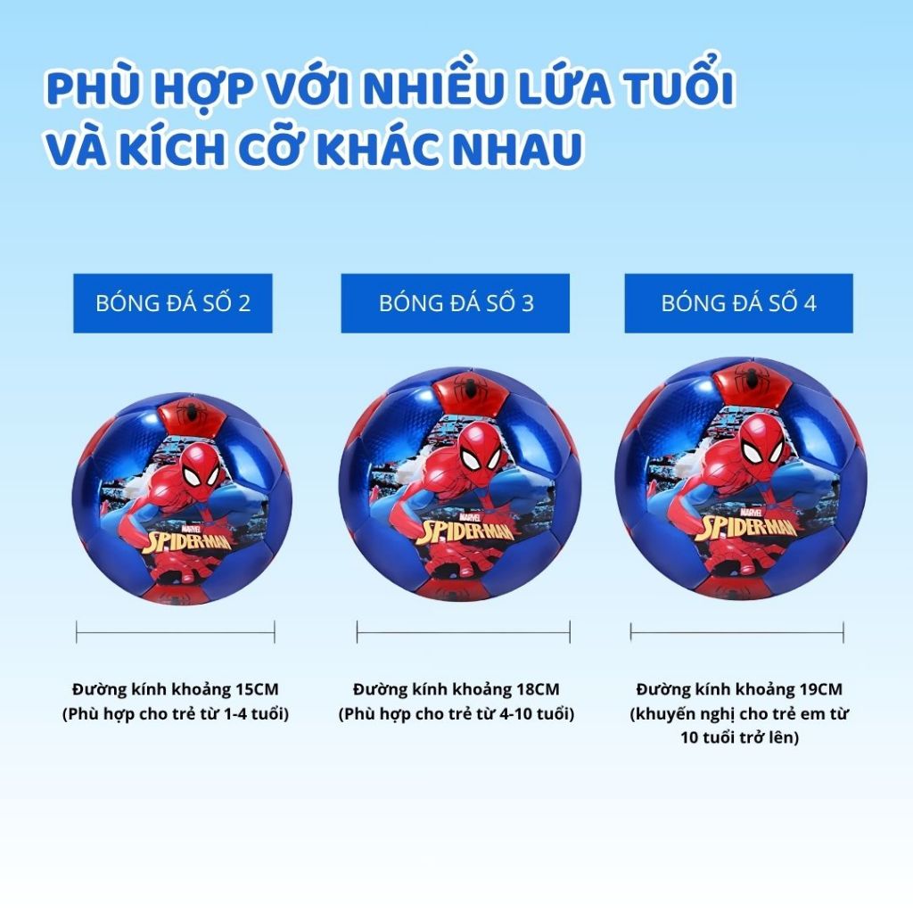 Bóng Đá Cho Bé Marvel Chính Hãng Spider Man Captain America Hulk Iron Man Size 2 Cho Trẻ Em
