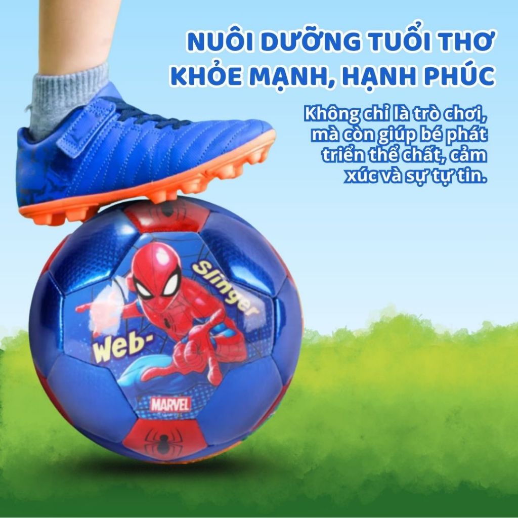 Bóng Đá Cho Bé Marvel Chính Hãng Spider Man Captain America Hulk Iron Man Size 2 Cho Trẻ Em