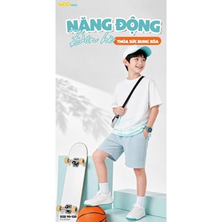 Set Đi Chơi Bé Trai KSC26S005R | Wookids | 2-9 Tuổi | 100% Cotton Mềm Mát, Thoáng Khí, Năng Động