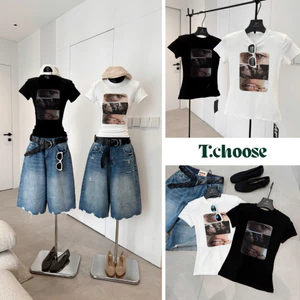 Áo thun hình tay ngắn, áo phông babytee 7087 TCHOOSE
