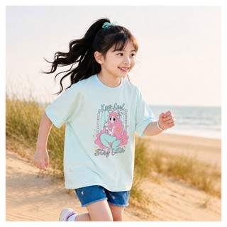 Áo Phông Bé Gái DTS26S019R | Wookids | Áo Thun Trẻ Em 2-9 Tuổi | Mềm Mại, Thoải Mái, Dễ Phối Đồ
