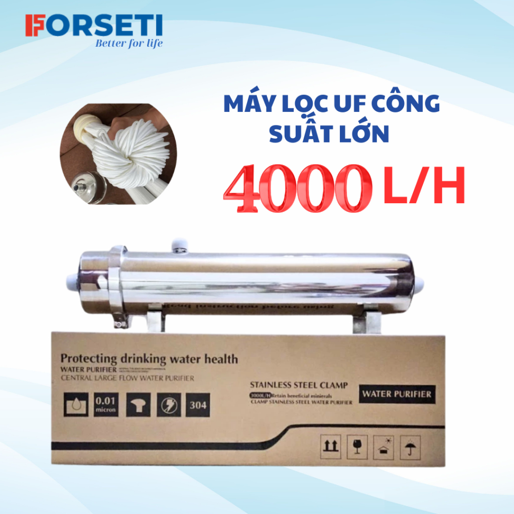 Máy lọc nước UF FORSETI Sử dụng Lõi Lọc PVDF công suất 4000L/giờ