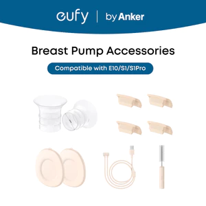 Phụ kiện chính hãng cho máy hút sữa eufy by Anker S1/S1 Pro/E20, nắp đầu ra sữa, cáp sạc từ tính, bàn chải vệ sinh