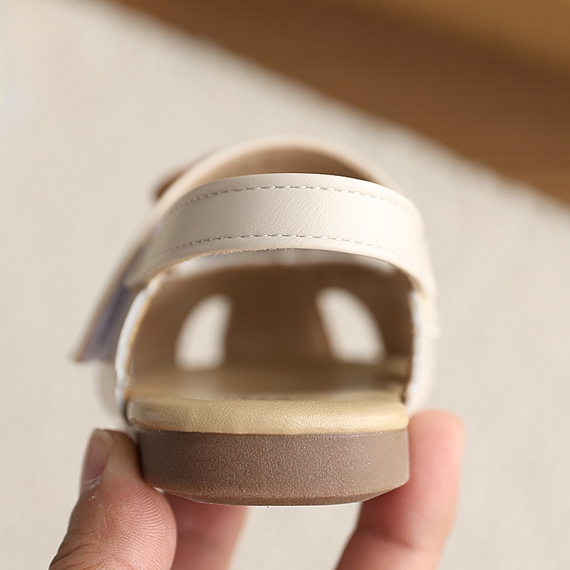 Bella Neman Giày sandal bé gái đầu búp bê, nơ chấm bi/thú cưng, đế mềm êm chân mùa hè