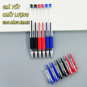Bút gel đen giá rẻ có nắp, đầu 0.5mm, bút viết tiện lợi cho học sinh tiểu học & sinh viên