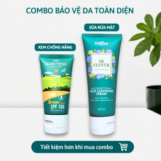 Kem Chống Nắng Kháng Nước Không Bết Dính Bảo Vệ Da ALBATROSS SPF100 & PA++++ 50ml - Saras Beauty