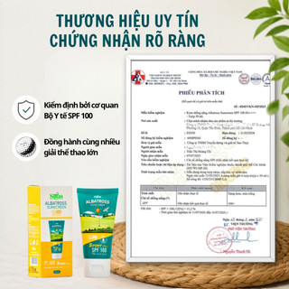 Kem Chống Nắng Kháng Nước Không Bết Dính Bảo Vệ Da ALBATROSS SPF100 & PA++++ 50ml - Saras Beauty