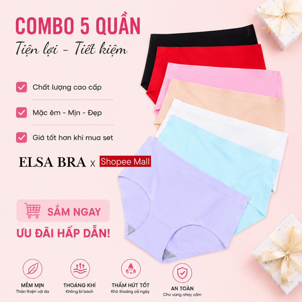 Quần Lót Nữ Su Đúc ESLSA BRA Kháng Khuẩn Không Đường May Mềm Mại Không Lộ Viền - Q5099