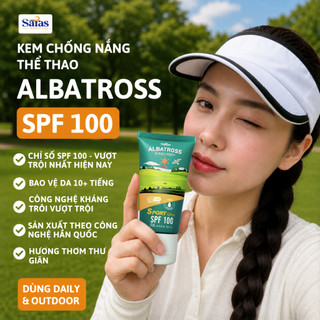 Kem Chống Nắng Kháng Nước Không Bết Dính Bảo Vệ Da ALBATROSS SPF100 & PA++++ 50ml - Saras Beauty