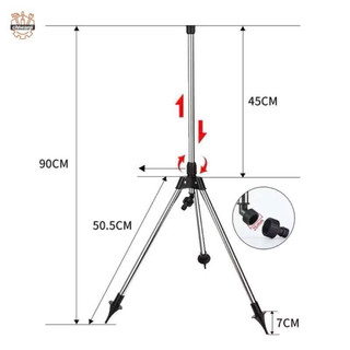 Vòi Phun Nước Ba Chân Tự Động Xoay 360 Độ Phun Diện Tích Lớn Phủ Sóng Cho Sân Bãi Cỏ Vườn