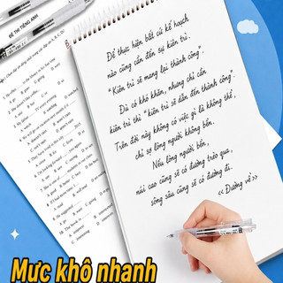 Bút bi gel trong suốt, nút bấm, giá cả phải chăng, ngòi 0.5mm, tay cầm mềm mại giúp tránh mỏi tay, viết trơn tru, phù hợ
