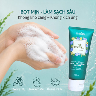 Sữa Rửa Mặt Làm Sạch Sâu Giảm Mụn Dưỡng Ẩm Sáng Da 100ml - Saras Beauty SR Clover