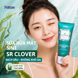 Sữa Rửa Mặt Làm Sạch Sâu Giảm Mụn Dưỡng Ẩm Sáng Da 100ml - Saras Beauty SR Clover