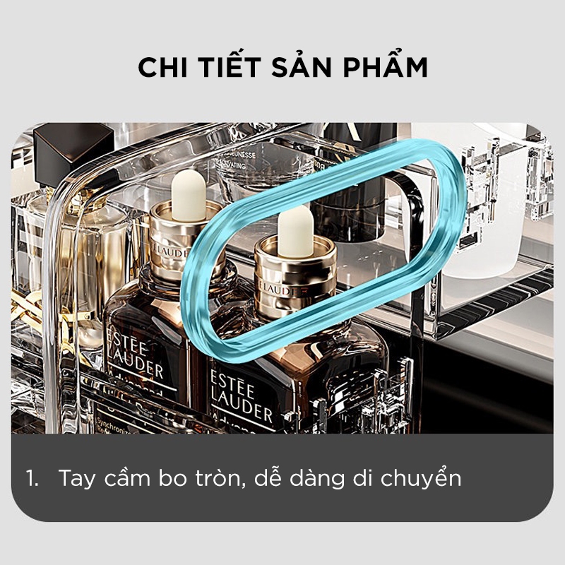 Kệ Mỹ Phẩm Trong Suốt 3 Tầng Thiết Kế Bậc Thang - Khay Đựng Đồ Đa Năng Trang Trí Bàn Trang Điểm | BigBuy360 - bigbuy360.vn