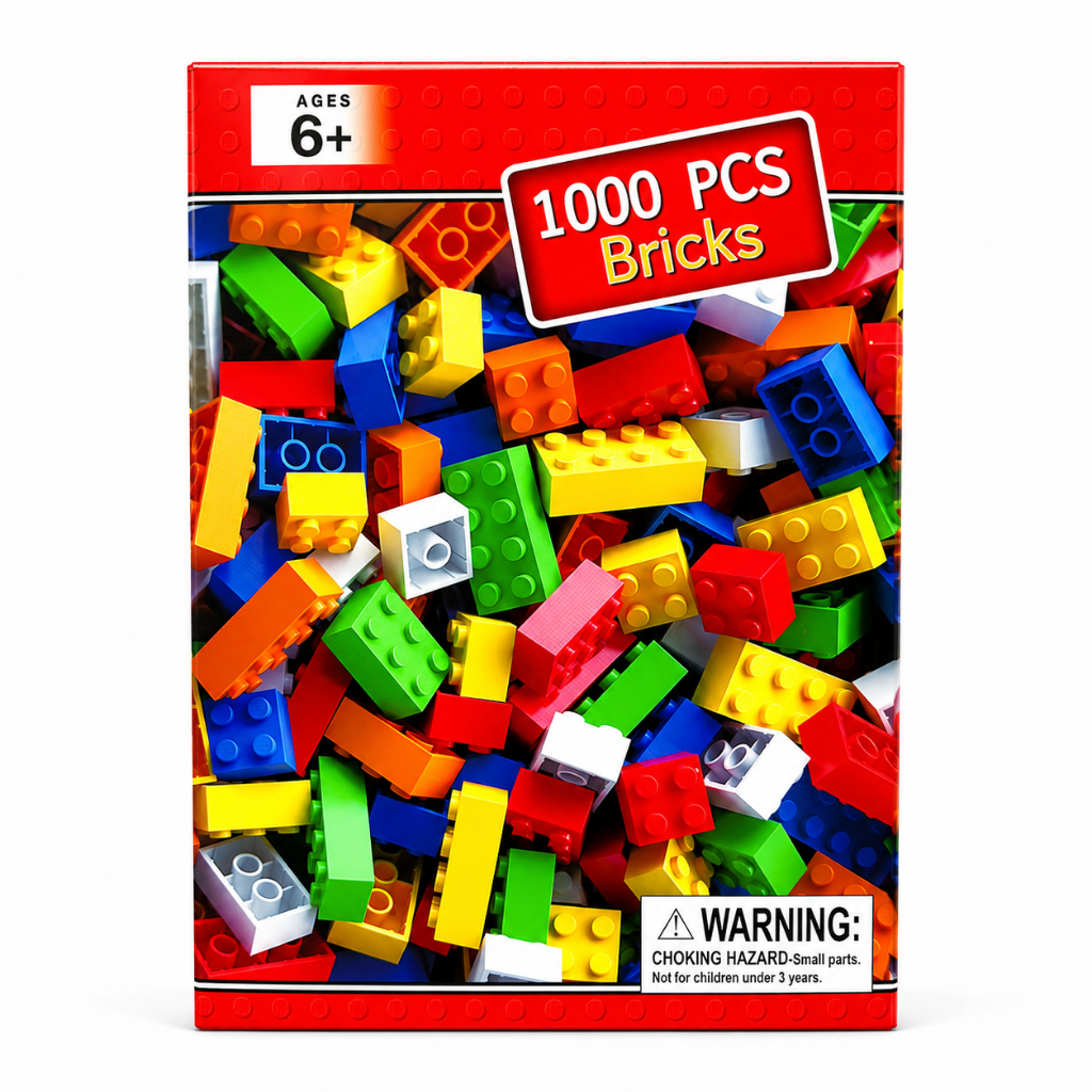 Bộ Xếp Hình 1000 Chi Tiết Building Bricks Gạch Lắp Ráp Đồ Chơi STEM Phát Triển Tư Duy Cho Bé