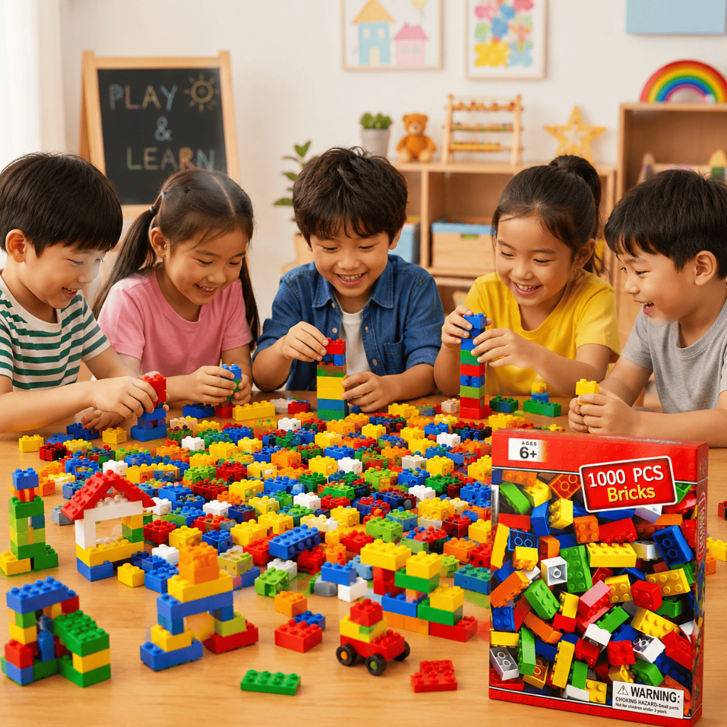 Bộ Xếp Hình 1000 Chi Tiết Building Bricks Gạch Lắp Ráp Đồ Chơi STEM Phát Triển Tư Duy Cho Bé