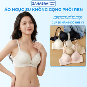 Áo Ngực Áo Lót Nữ Không Gọng Su Đúc Viền Ren Hoa Đệm Mềm Mại Thoáng Khí Thoải Mái ZANABRA A5482