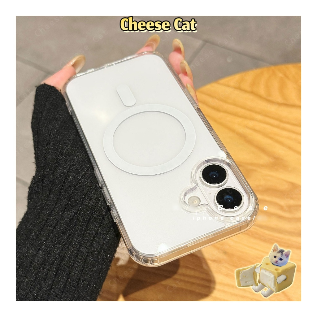 HD Ốp lưng điện thoại từ tính trong suốt cho iPhone 16 17 13 14 Pro Max 11 12 15 Plus Xs Max XR 7 8 Plus SE2 SE3