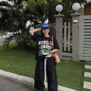 Áo Thun Boxy Cây Dừa Chất Vải Cotton 100% Thoáng Mát Cao Cấp Form Rộng Cổ Tròn Unisex Nam Nữ