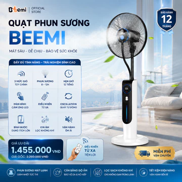 ( BẢN TIẾNG VIỆT ) Quạt Phun Sương Điều Hòa, Quạt Gió Hơi Nước Cao Cấp, Quạt Hơi Nước Điều Hòa Tạo Ion Âm Công Suất 85W