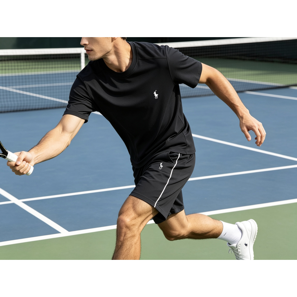 Bộ Nam Thêu Ngựa OHANLY – Set Áo Quần Nam Cotton Regular Fit Thể Thao Mặc Mát Co Giãn