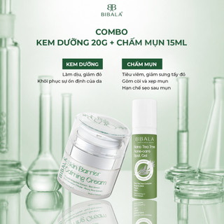 [COMBO] Kem dưỡng ẩm, làm dịu + GEL chấm mụn Tràm Trà 15ML BIBALA