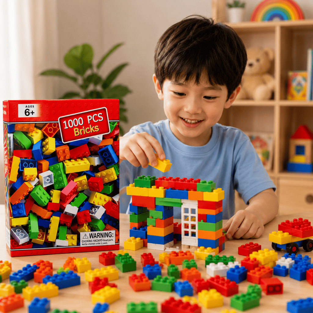 Bộ Xếp Hình 1000 Chi Tiết Building Bricks Gạch Lắp Ráp Đồ Chơi STEM Phát Triển Tư Duy Cho Bé