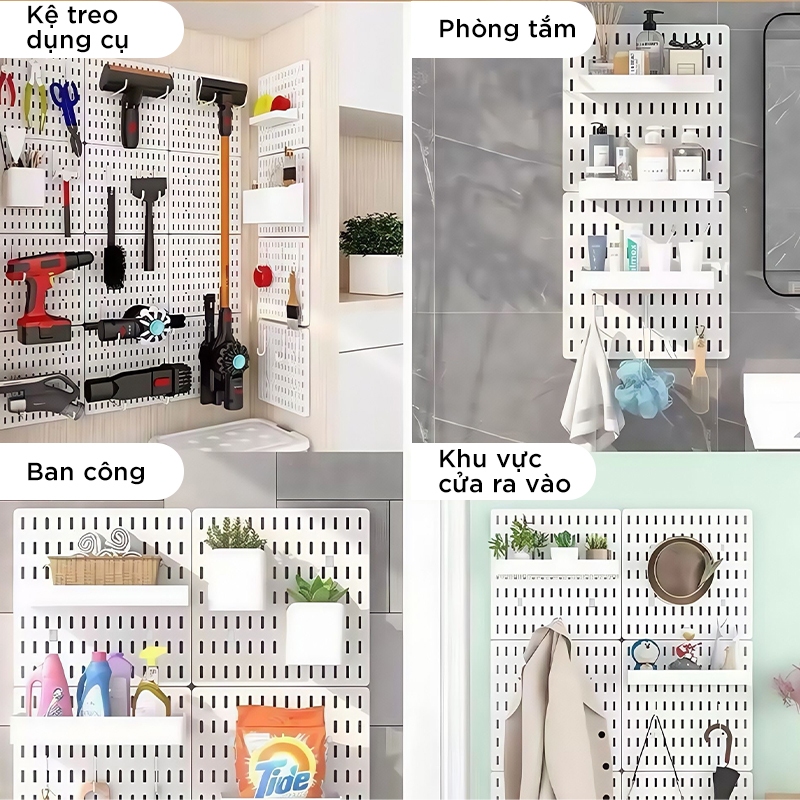 Bảng Pegboard Treo Tường Thông Minh Không Cần Khoan – Kệ Treo Đồ Đa Năng Cho Nhà Bếp, Phòng Làm Việc | BigBuy360 - bigbuy360.vn