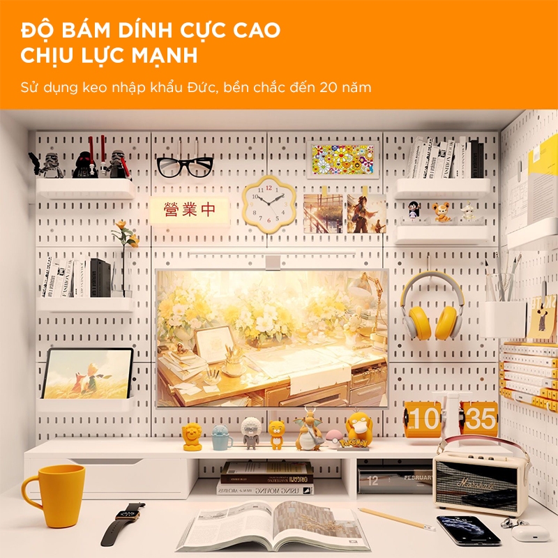 Bảng Pegboard Treo Tường Thông Minh Không Cần Khoan – Kệ Treo Đồ Đa Năng Cho Nhà Bếp, Phòng Làm Việc | BigBuy360 - bigbuy360.vn