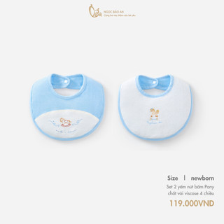 M&B (0M-12M) Combo 2 yếm ăn dặm nút sau gáy chất Viscose co giãn 4 chiều mềm mịn an toàn cho bé
