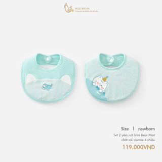 M&B (0M-12M) Combo 2 yếm ăn dặm nút sau gáy chất Viscose co giãn 4 chiều mềm mịn an toàn cho bé