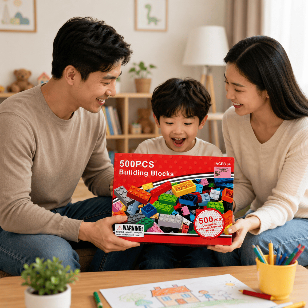 Bộ Xếp Hình 500 Chi Tiết Building Blocks Gạch Lắp Ráp Đồ Chơi STEM Phát Triển Tư Duy Cho Bé