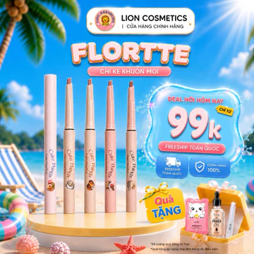 Flortte - Son Môi Kiêm Chì Kẻ Viền Môi Flortte Định Hình Khuôn Môi Làm Đều Màu Môi Mềm Mịn Chống Nước Lâu Trôi