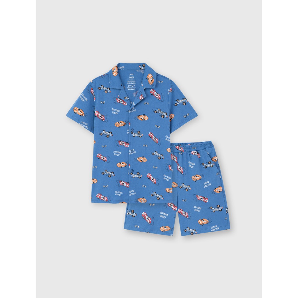 Bộ quần áo bé trai CANIFA bộ pyjama cộc tay quần short chất cotton 100% mềm mịn thoáng mát 2LS26S006