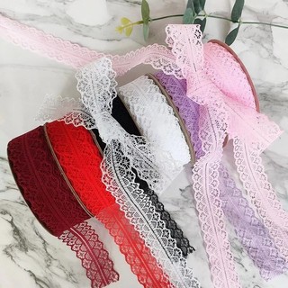 Ruy băng ren 3CM – Cuộn 45M trắng, đen, hồng to nhỏ phụ kiện trang trí handmade, làm nơ bó hoa, hộp quà