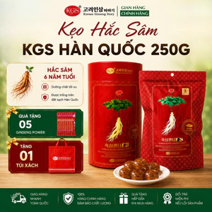 KGS Korean Black Ginseng Candy Gold 250g Kẹo Hắc Sâm Hàn Quốc Gold KGS Hôp/Gói 250g
