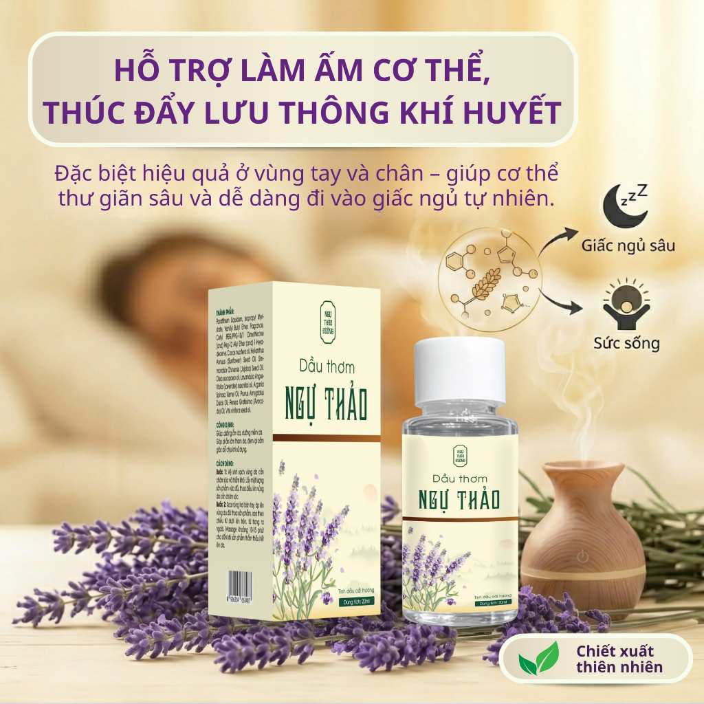 Dầu Gió Thơm Oải Hương Không Hắc, Giúp Ngủ Ngon, Đuổi Muỗi, Thư Giãn Tinh Thần 20ML