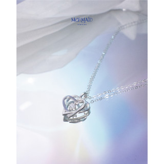 Dây chuyền bạc nữ mặt trái tim đan xen đính đá lấp lánh Hearts Entwined, kèm hộp và túi đựng sang trọng