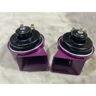 Đôi còi sên tím, còi sên ô tô xe máy điện 12v và 24v Còi chống nước.D