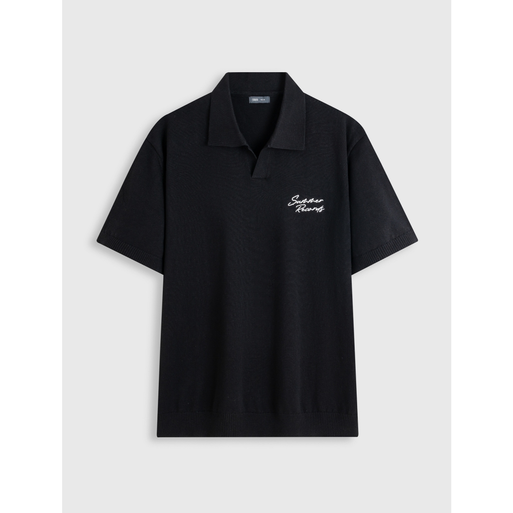 Áo len nam CANIFA cô polo ngắn tay cotton linen dáng rộng 8TE26C001
