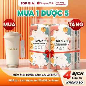 Mua bình giữ nhiệt Topgia Tặng 4bịch khăn giấy rút đáy đa sắc size lớn 1280 tờ đanh dai
