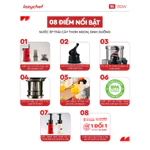 Máy Ép Chậm Làm Kem 3s Lazychef Version 2 130W, Máy Ép Rau Củ Quả Kiệt Bã, Tháo Lắp 3s, Bảo Hành Chính Hãng — ảnh 5