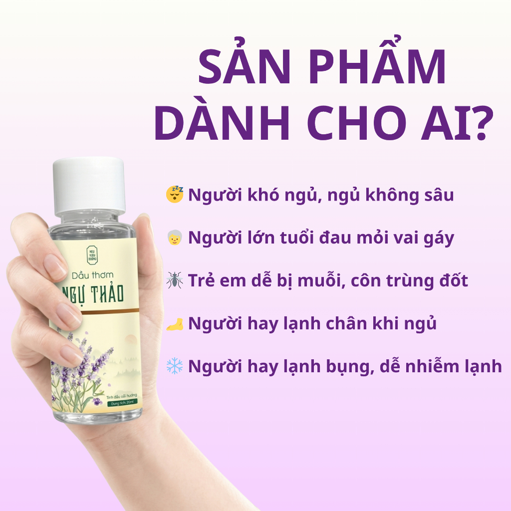 Dầu Gió Oải Hương Đuổi Muỗi, Ngủ Ngon, Thơm Dịu Không Hắc, Giảm Đau Đầu, Thư Giãn 20 ML