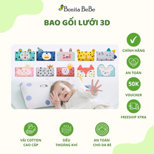 Vỏ/Bao/Cover Gối Lưới 3D BonitaBeBe [Không Ruột] Cho Bé, Dễ Dàng Vệ Sinh - Nhập Khẩu Chính Hãng HQ