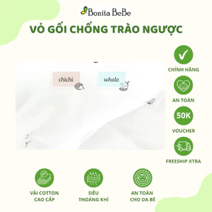 Vỏ/Bao/Cover Gối Chống Trào Ngược BonitaBeBe Cho Bé [Không Ruột] Dễ Dàng Vệ Sinh - Nhập Khẩu Chính Hãng HQ