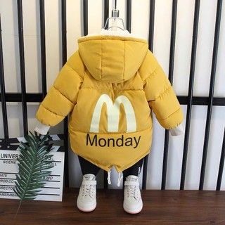 Áo Phao Trẻ Em Lót Lông Monday1 Siêu Ấm Form Hàn Quốc Cho Bé Trai Bé Gái 6-40Kg